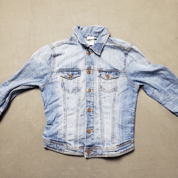 H&M Jean Jacket - Denim Jacket Size 6, Blue - Picture 4 of 9